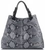 Kožené kabelka shopper bag Vittoria Gotti světle šedá V898GPIT
